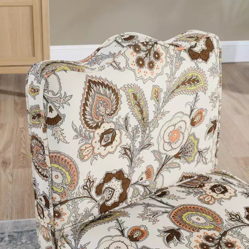 Chaise de salle à manger sans accoudoirs en flanelle avec dossier et assise coussinés
