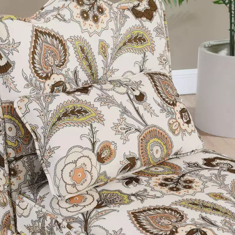 Chaise de salle à manger sans accoudoirs en flanelle avec dossier et assise coussinés