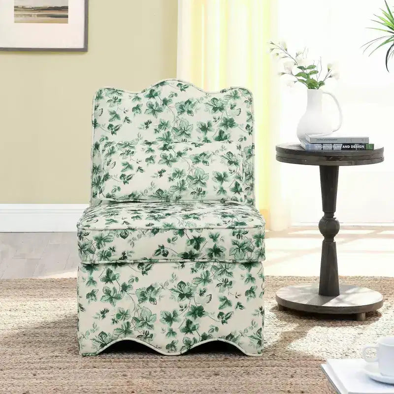 Chaise de salle à manger sans accoudoirs en flanelle avec dossier et assise coussinés