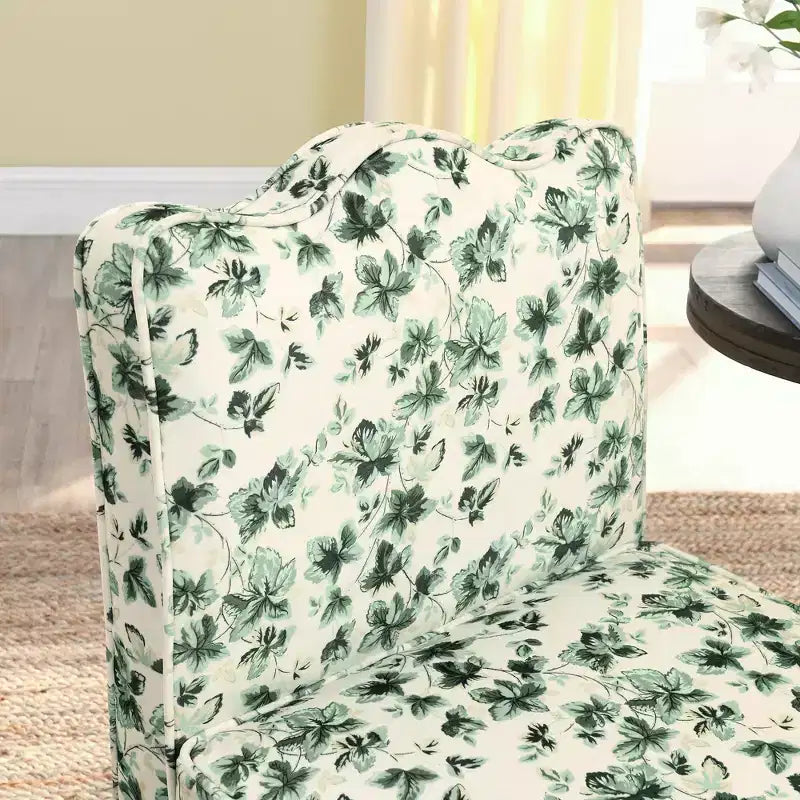 Chaise de salle à manger sans accoudoirs en flanelle avec dossier et assise coussinés