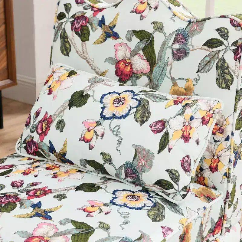 Chaise de salle à manger sans accoudoirs en flanelle avec dossier et assise coussinés