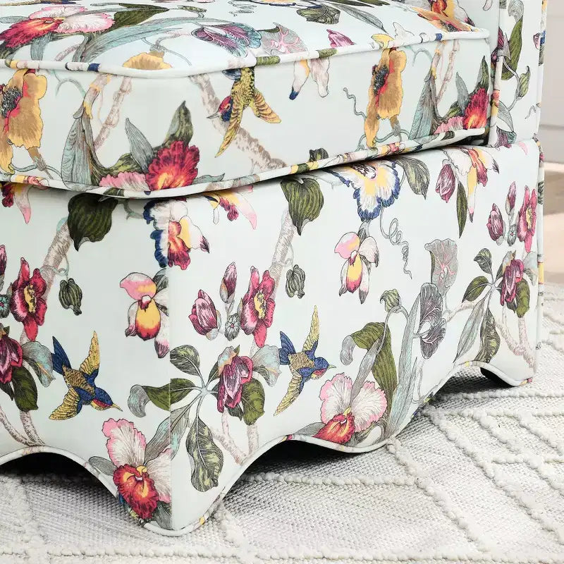 Chaise de salle à manger sans accoudoirs en flanelle avec dossier et assise coussinés