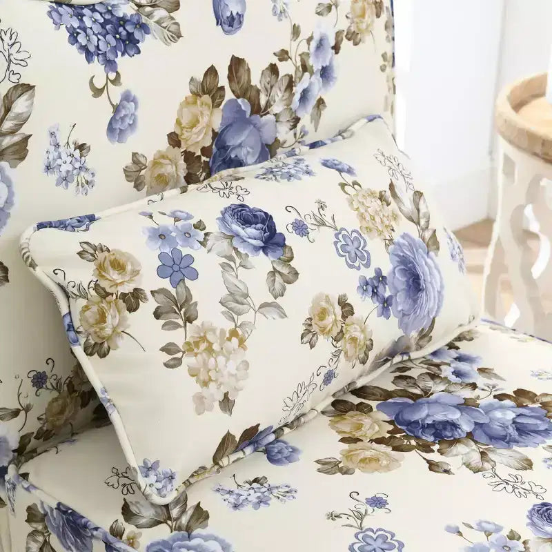 Chaise de salle à manger sans accoudoirs en flanelle avec dossier et assise coussinés