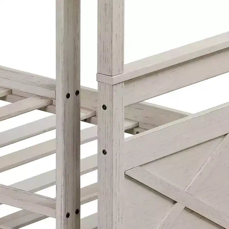 Lit superposé simple sur simple en bois massif, lit jumeau convertible