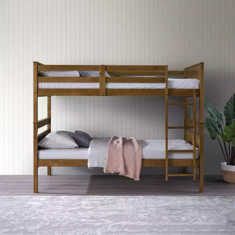 Lit superposé simple sur simple en bois massif, lit jumeau convertible