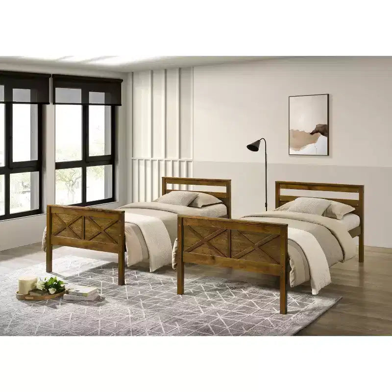 Lit superposé simple sur simple en bois massif, lit jumeau convertible