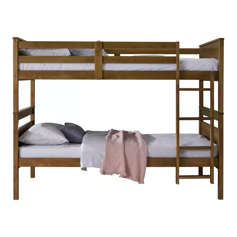 Lit superposé simple sur simple en bois massif, lit jumeau convertible