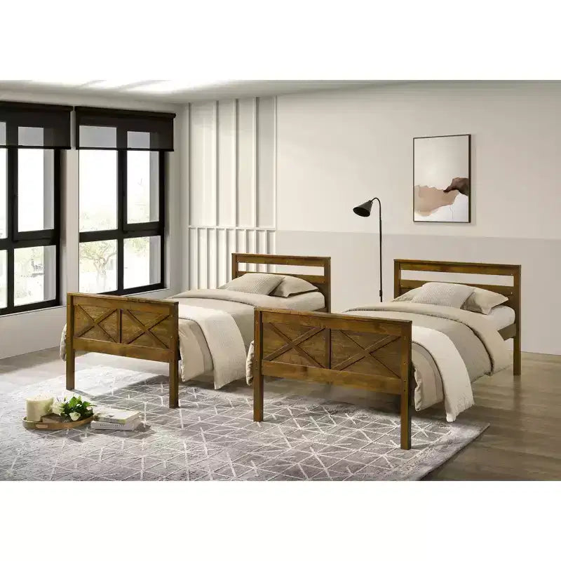 Lit superposé simple sur simple en bois massif, lit jumeau convertible