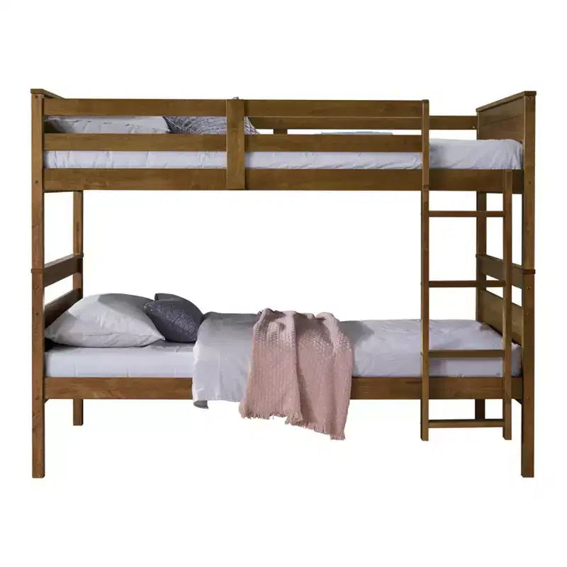 Lit superposé simple sur simple en bois massif, lit jumeau convertible
