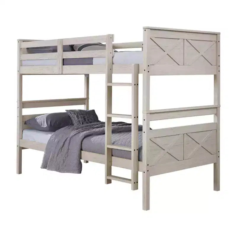 Lit superposé simple sur simple en bois massif, lit jumeau convertible