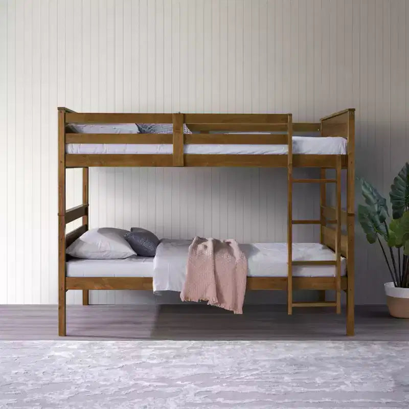 Lit superposé simple sur simple en bois massif, lit jumeau convertible