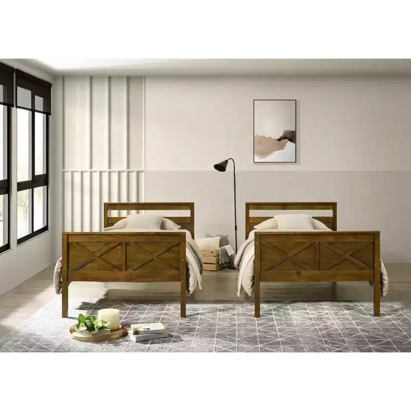 Lit superposé simple sur simple en bois massif, lit jumeau convertible