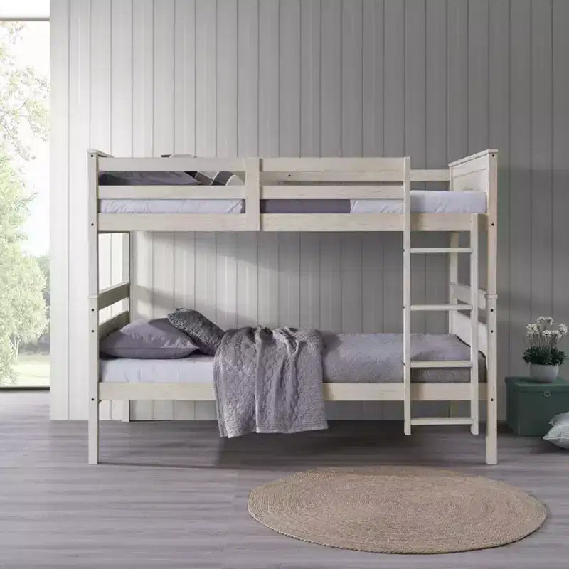 Lit superposé simple sur simple en bois massif, lit jumeau convertible