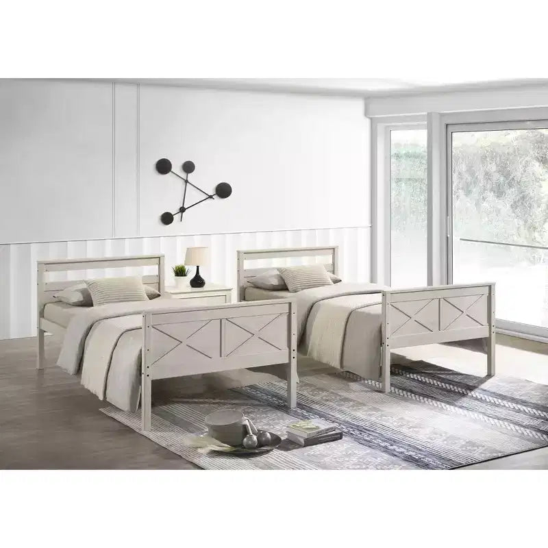 Lit superposé simple sur simple en bois massif, lit jumeau convertible