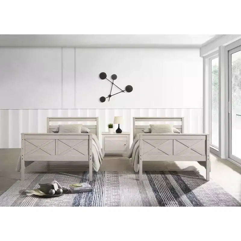 Lit superposé simple sur simple en bois massif, lit jumeau convertible