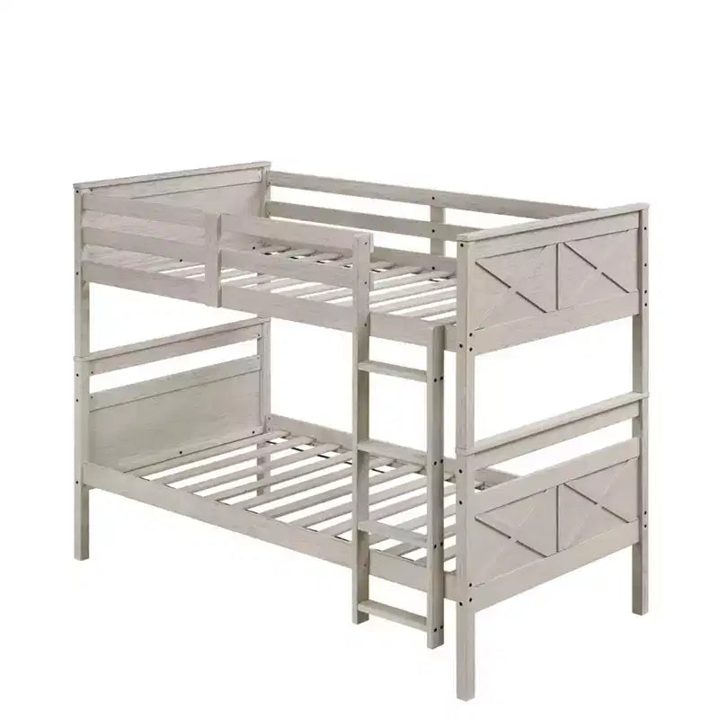 Lit superposé simple sur simple en bois massif, lit jumeau convertible