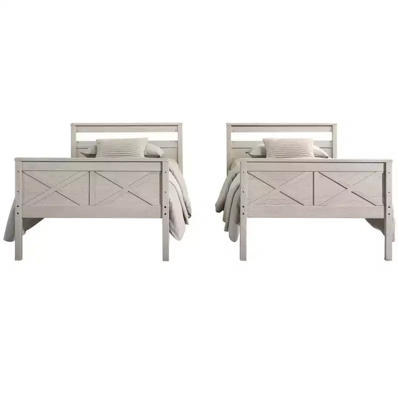 Lit superposé simple sur simple en bois massif, lit jumeau convertible
