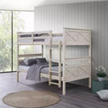 Home Design Exeter Twin Over Twin Solid Wood Standard Bunk Bed, Twin Bed Convertible