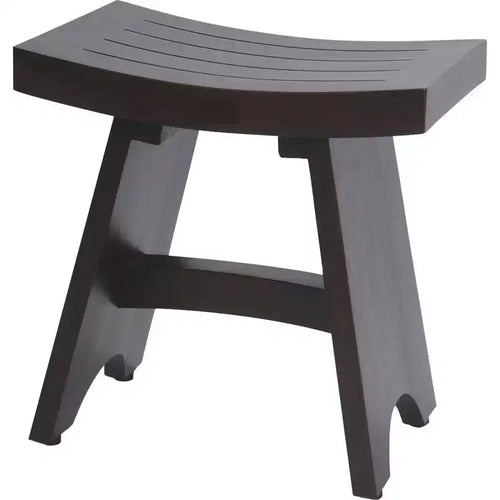HomeRoots 18 Dark Brown Teak Rectangular Shower Bench