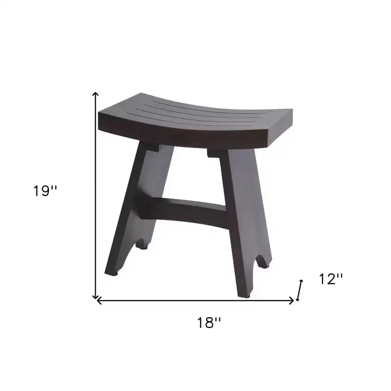 Banc de douche rectangulaire en teck, marron foncé, 18 po.