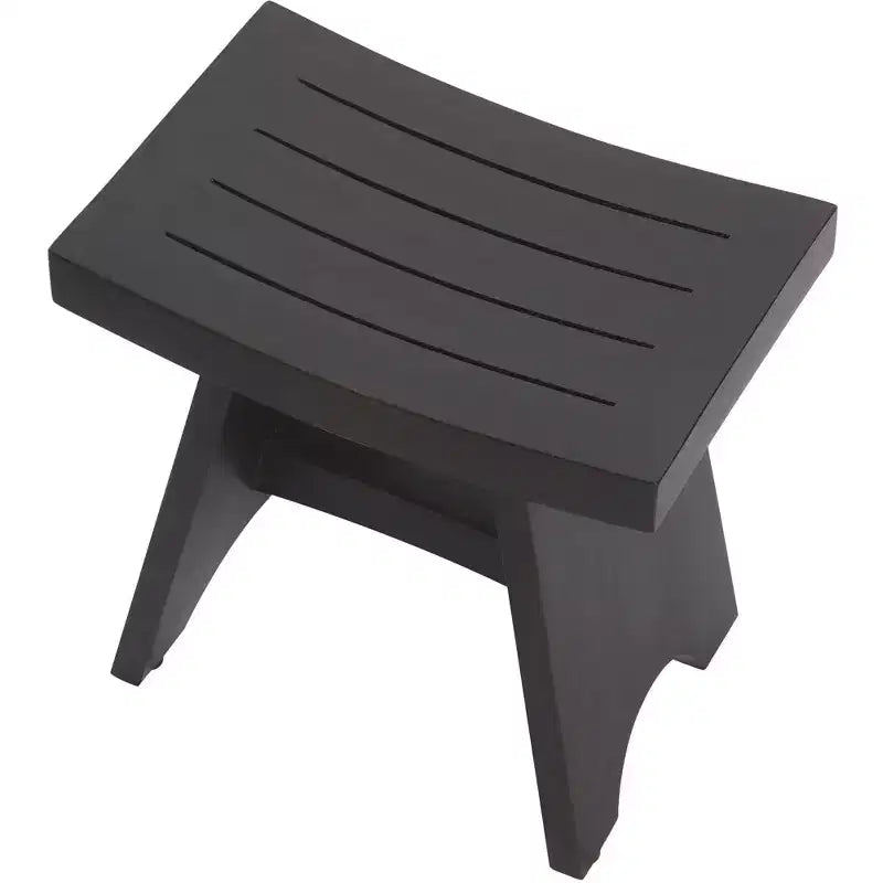 Banc de douche rectangulaire en teck, marron foncé, 18 po.