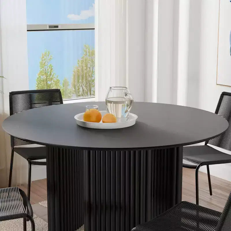 Table de salle à manger ronde et chic de 46 pouces avec piédestal robuste pour 4 personnes