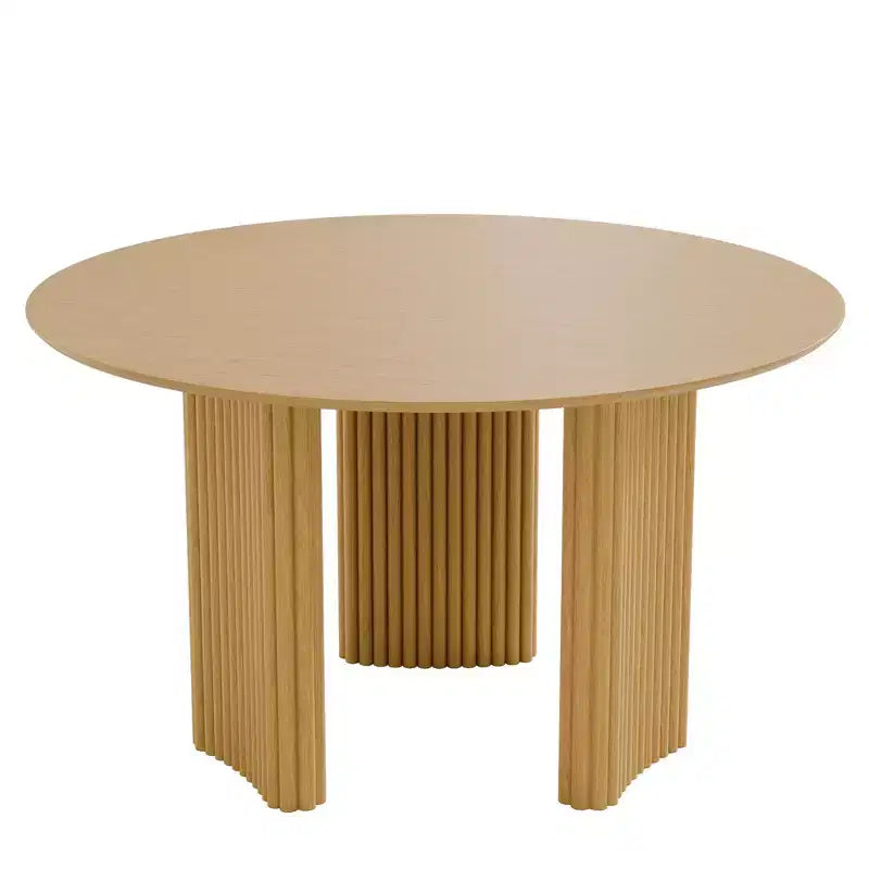 Table de salle à manger ronde et chic de 46 pouces avec piédestal robuste pour 4 personnes