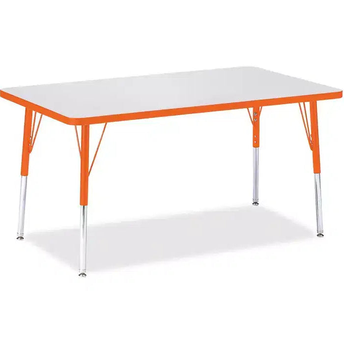Jonti-Craft Berries Adult Height Color Edge Rectangle Table (30 x 48) in Orange