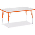 Jonti-Craft Berries Adult Height Color Edge Rectangle Table (30 x 48) in Orange