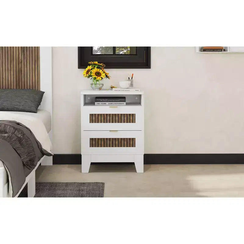 Commode de chambre de style rustique avec 6 tiroirs, meuble de rangement en bois avec poignées métalliques pour salon et couloir, marron