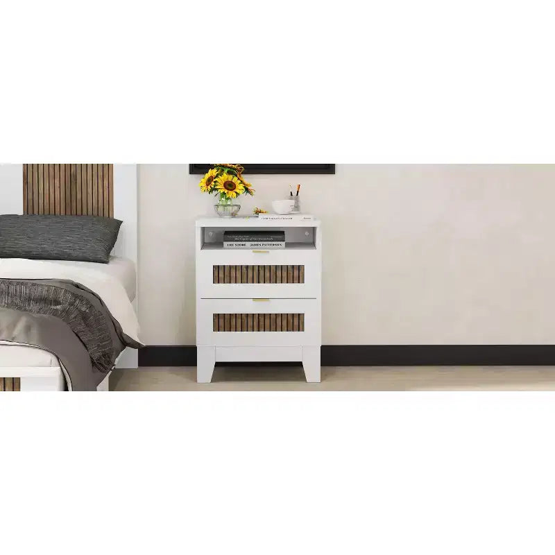 Commode de chambre de style rustique avec 6 tiroirs, meuble de rangement en bois avec poignées métalliques pour salon et couloir, marron