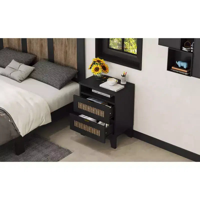 Commode de chambre de style rustique avec 6 tiroirs, meuble de rangement en bois avec poignées métalliques pour salon et couloir, marron