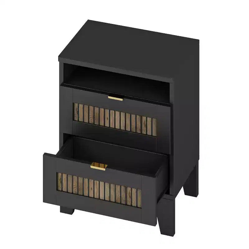 Commode de chambre de style rustique avec 6 tiroirs, meuble de rangement en bois avec poignées métalliques pour salon et couloir, marron