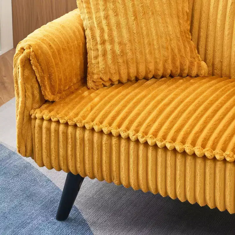 Canapés Minimalistes pour Salon Canapé Lit Convertible en Corduroy Droit avec Dossier Réglable et Porte-Gobelet