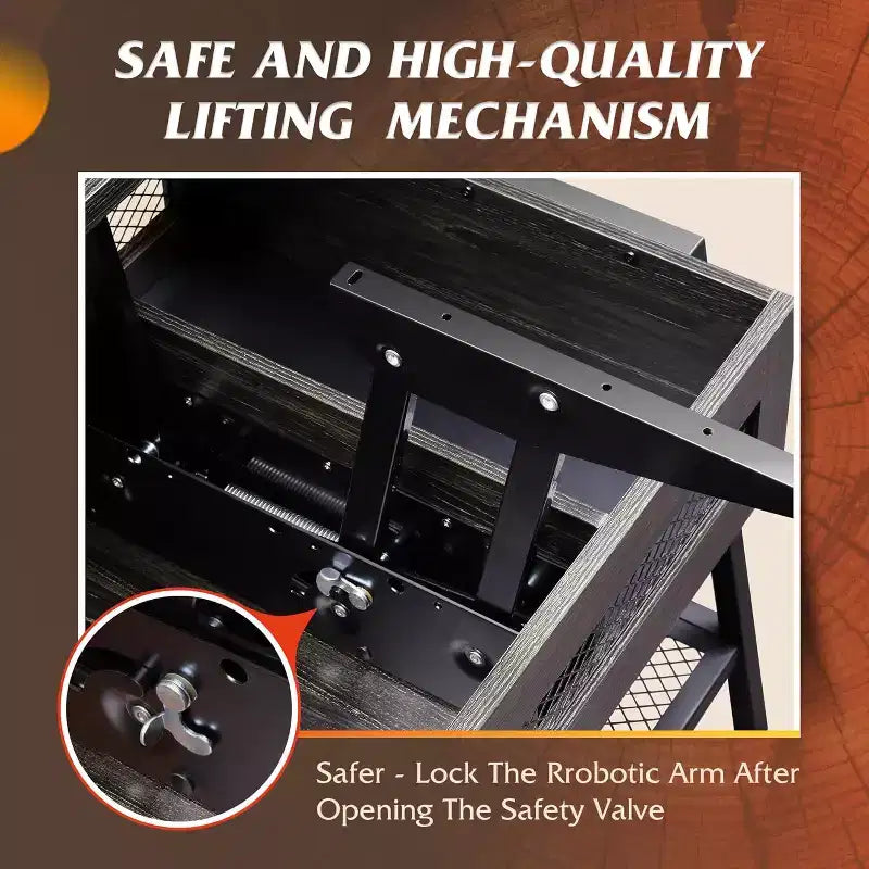 Table basse relevable 3-en-1 avec compartiment caché, table basse multifonctionnelle transformable en table à manger pour salon, noir charbon