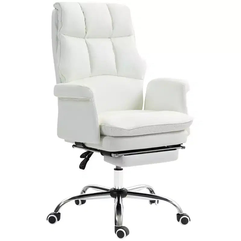 Fauteuil de bureau exécutif avec repose-pieds pliable, chaise pivotante à 360° avec hauteur réglable, chaise criss-cross pour l'étude et le bureau