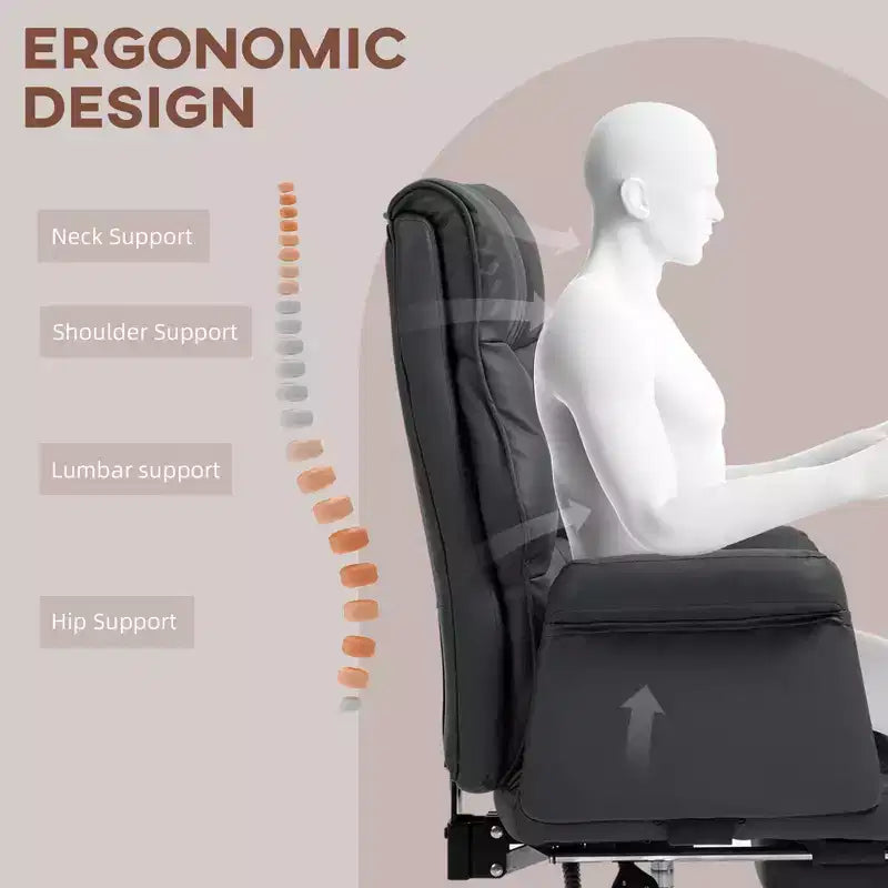 Fauteuil de bureau exécutif avec repose-pieds pliable, chaise pivotante à 360° avec hauteur réglable, chaise criss-cross pour l'étude et le bureau