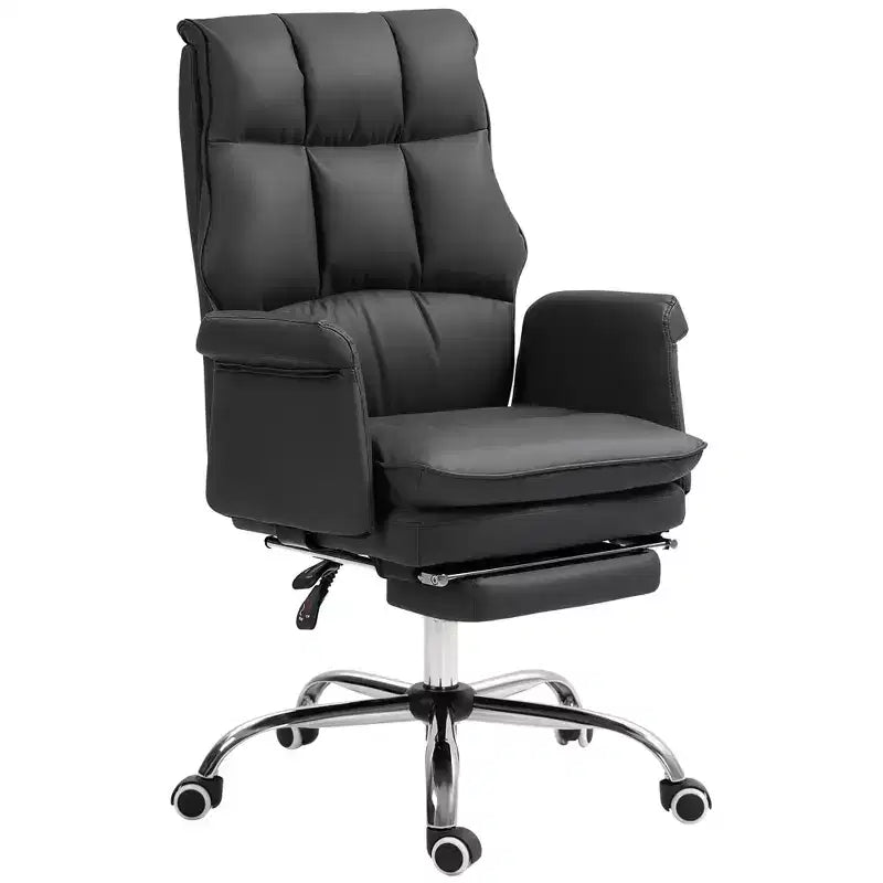 Fauteuil de bureau exécutif avec repose-pieds pliable, chaise pivotante à 360° avec hauteur réglable, chaise criss-cross pour l'étude et le bureau