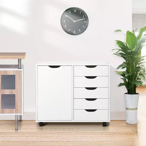 Home Imports Emporium 5-Drawer Office File Storage Cabinet with Shelves & Mobile Drawers