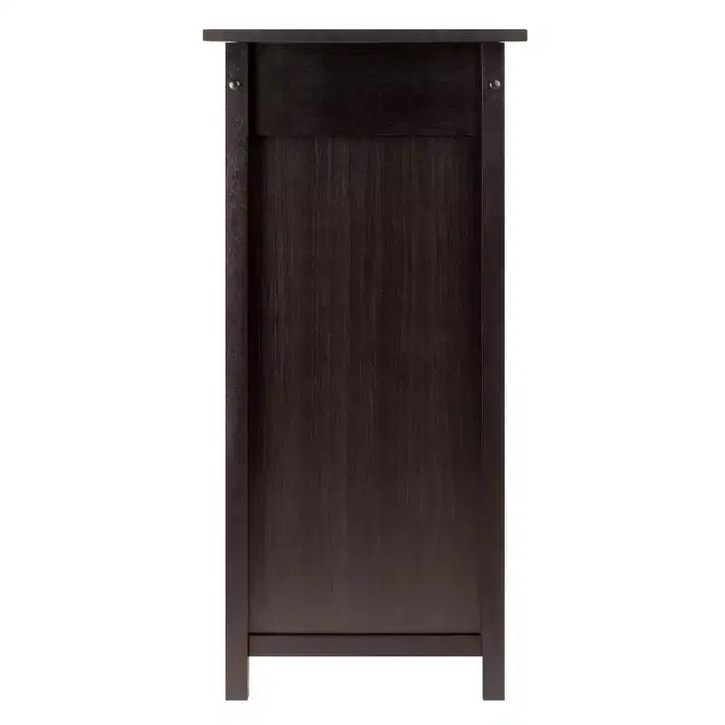 Meuble à Vin Bois/Espresso - Rangement à Alcool en Bois Massif, Casier 14 Bouteilles, Porte-Verres