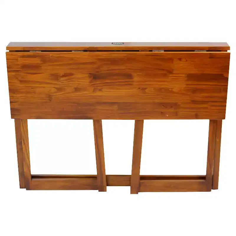 Bureau informatique pliant avec station de charge USB 4 ports Noyer