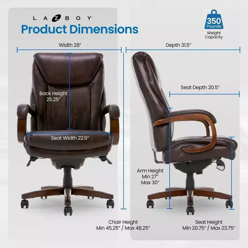 Fauteuil de bureau de direction grande taille et fort en coloris café