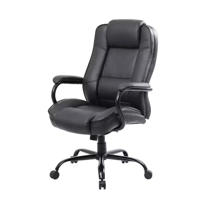 Fauteuil de bureau renforcé Noir - Pivotant, Piétement métallique, Capacité de 180 kg