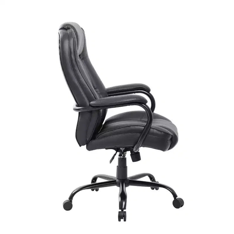 Fauteuil de bureau renforcé Noir - Pivotant, Piétement métallique, Capacité de 180 kg