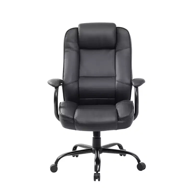 Fauteuil de bureau renforcé Noir - Pivotant, Piétement métallique, Capacité de 180 kg