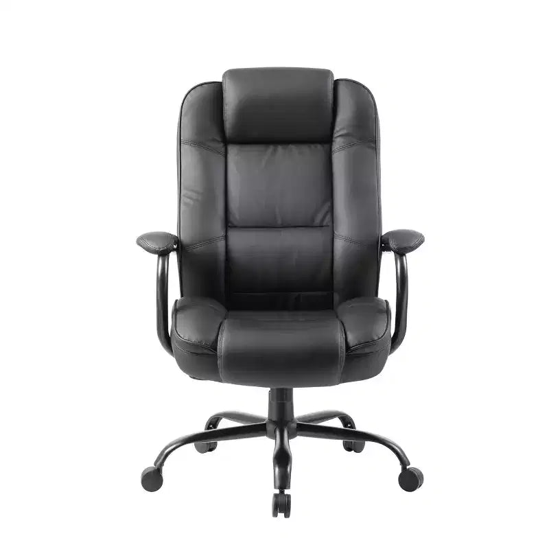 Fauteuil de bureau renforcé Noir - Pivotant, Piétement métallique, Capacité de 180 kg