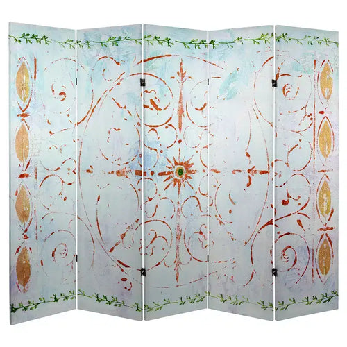 5 ft. Tall Winter's Peace Canvas Room Divider - Oriental Furniture: Folding Privacy Screen, No Assembly Required