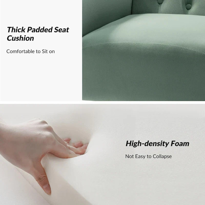 Chaise touffetée Abadiana avec accent et piètement en métal