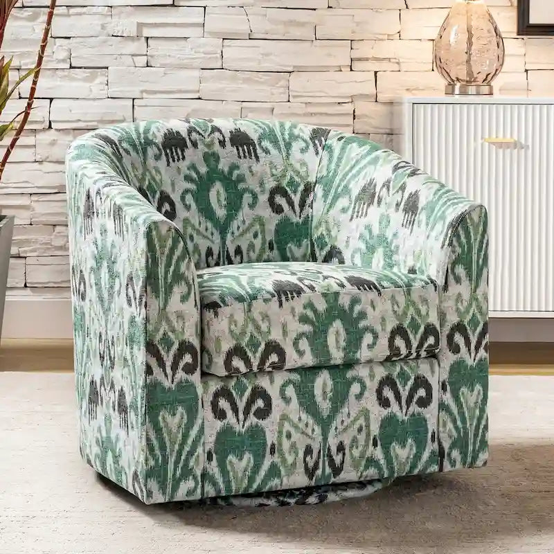 Fauteuil Cuenca moderne en tissu avec piètement pivotant