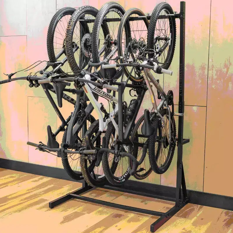 Support de vélo autoportant et réglable bleu sarcelle | Peut contenir 5 vélos, 136 kg | Acier et aluminium